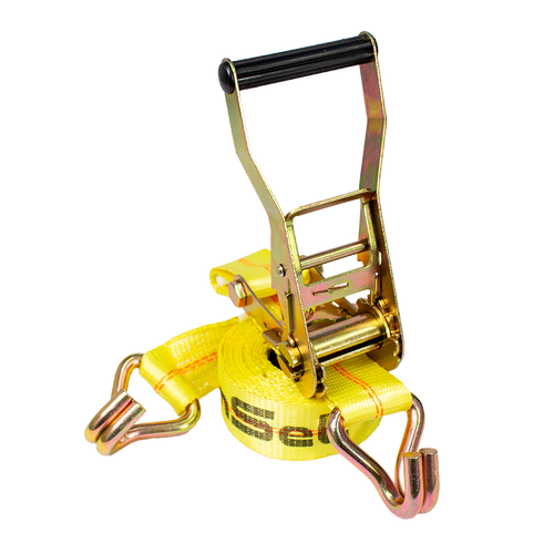 HD-15FTJ --- Heavy Duty Tie Down Strap with Ratchet - J Hook End Fittings - 2" x 15'